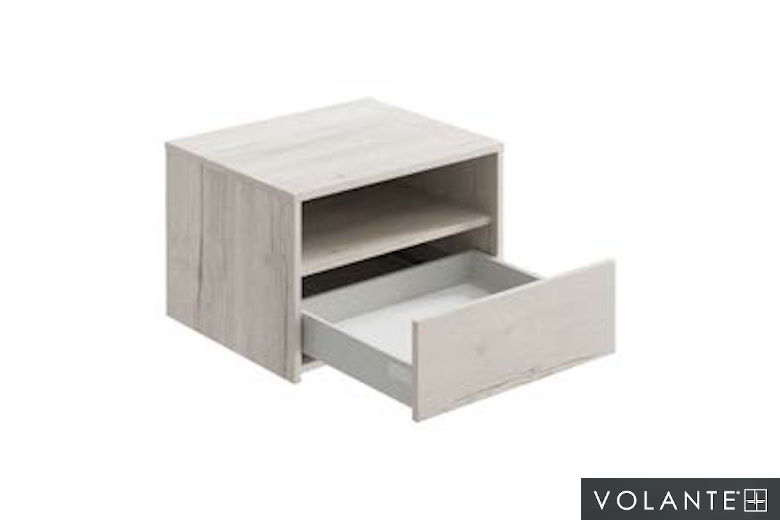 Single Drawer, Open Shelf Bedside Cabinet by Volante