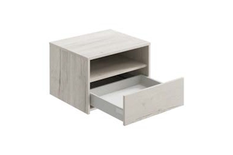 Single Drawer, Open Shelf Bedside Cabinet by Volante