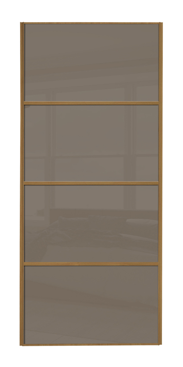 classic Four Panel, oak framed, cappuccino glass/cappuccino glass/cappuccino glass/cappuccino glass door