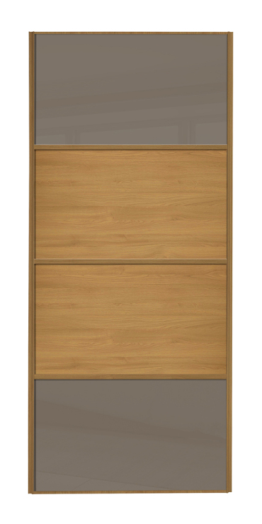  classic Four Panel, oak framed, cappuccino glass/oak/oak/cappuccino glass door