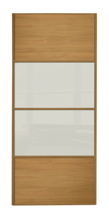  classic Four Panel, oak framed, oak/arctic white glass/arctic white glass/oak door