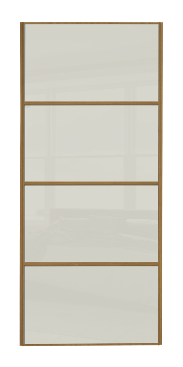  classic Four Panel, oak framed, arctic white glass/arctic white glass/arctic white glass/arctic white glass door