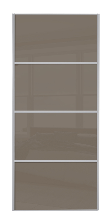  classic Four Panel, silver framed, cappuccino glass/cappuccino glass/cappuccino glass/cappuccino glass door