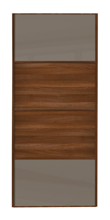  classic Four Panel, Walnut Framed, cappuccino glass/Walnut/Walnut/cappuccino glass door