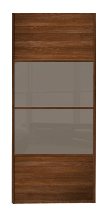 classic Four Panel, Walnut Framed, Walnut/cappuccino glass/cappuccino glass/Walnut door