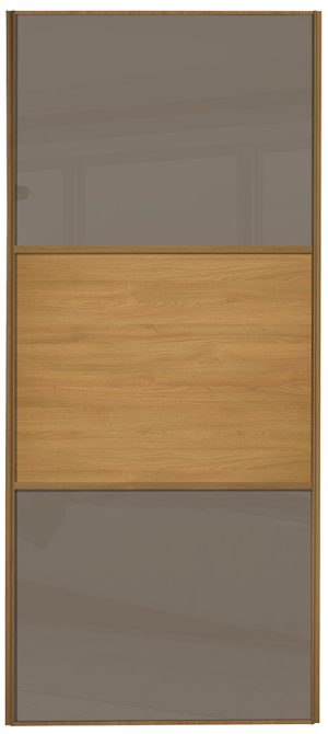  classic Wideline, oak framed, cappuccino glass/oak/cappuccino glass door