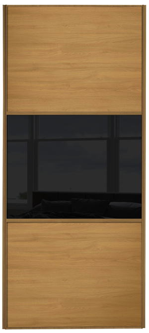  classic Wideline, oak framed, oak/black glass/oak door