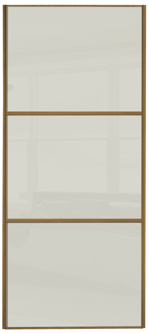  classic Wideline, oak framed, arctic white glass/arctic white glass/arctic white glass door