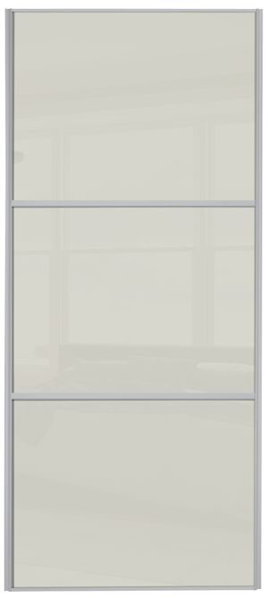  classic Wideline, silver framed, arctic white glass/arctic white glass/arctic white glass door