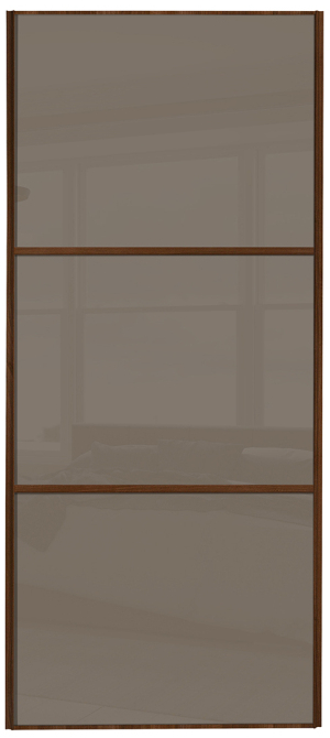  classic Wideline, walnut framed, cappuccino glass/cappuccino glass/cappuccino glass door