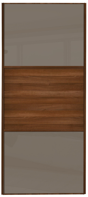  classic Wideline, walnut framed, cappuccino glass/walnut/cappuccino glass door
