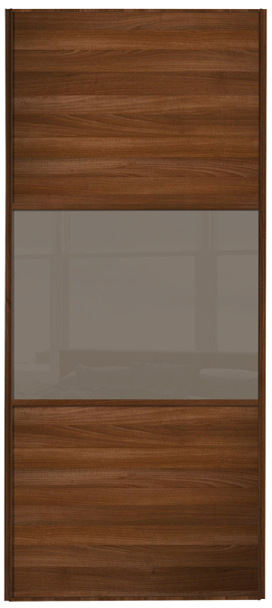 classic Wideline, walnut framed, walnut/cappuccino glass/walnut door