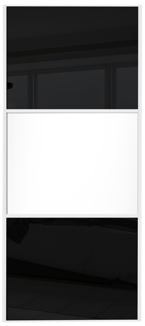 classic Wideline, white framed, black glass/white/black glass door