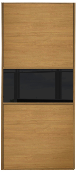  classic fineline, oak framed, oak/black glass/oak door