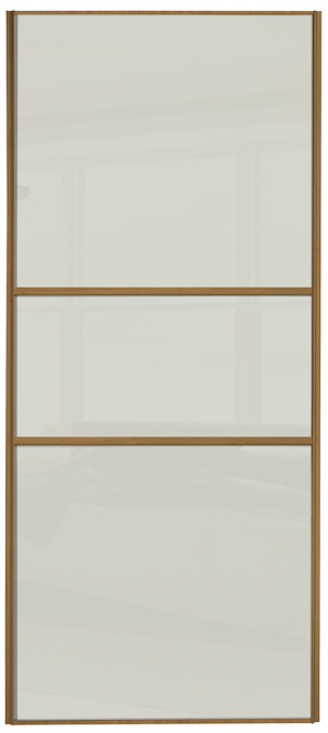  classic fineline, oak framed, arctic white glass/arctic white glass/arctic white glass door