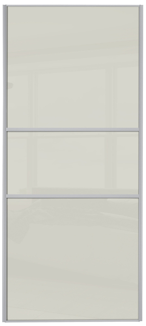  classic fineline, silver framed, arctic white glass/arctic white glass/arctic white glass door