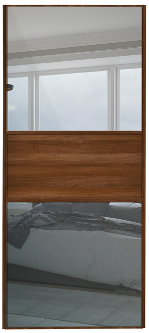 classic fineline, walnut framed, mirror/walnut/mirror door