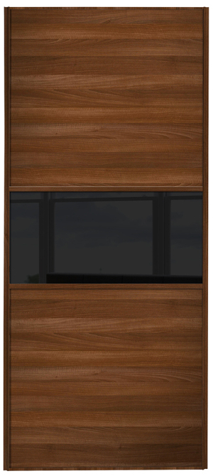  classic fineline, walnut framed, walnut/black glass/walnut door