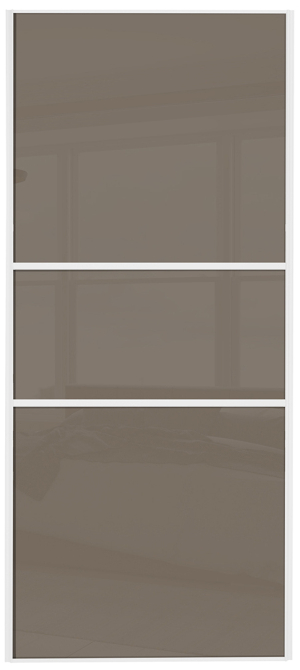  classic fineline, white framed, cappuccino glass/cappuccino glass/cappuccino glass door