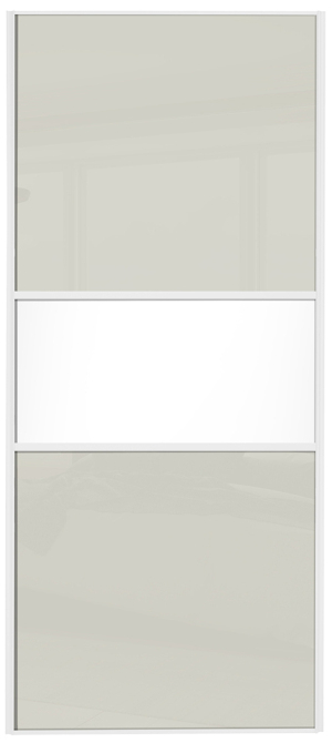  classic fineline, white framed, arctic white glass/white/arctic white glass door