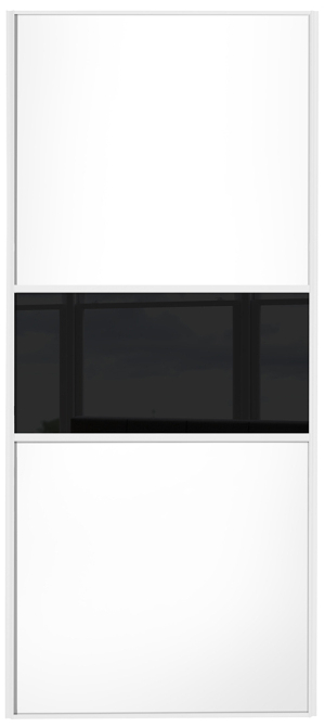  classic fineline, white framed, white/black glass/white door