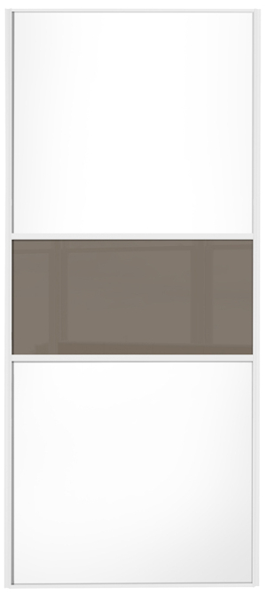  classic fineline, white framed, white/cappuccino glass/white door