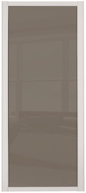 Shaker Single panel, Cashmere frame, cappuccino glass door
