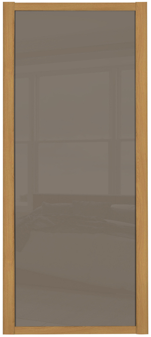 Shaker Single panel, oak framed, cappuccino glass door