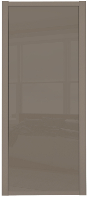 Shaker Single panel, Stone Grey frame, cappuccino glass door