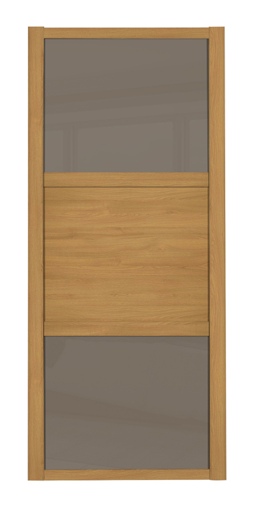 Shaker Wideline, oak framed, cappuccino glass/oak/cappuccino glass door