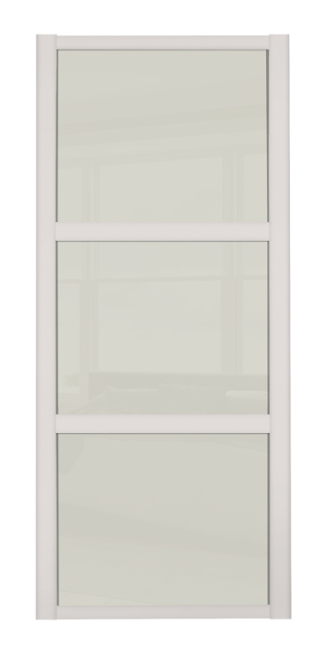 Shaker Wideline, Cashmere framed, arctic white glass/arctic white glass/arctic white glass door