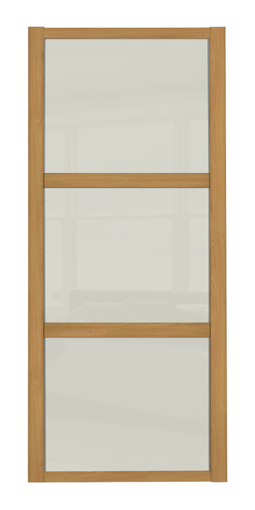 Shaker Wideline, oak framed, arctic white glass/arctic white glass/arctic white glass door