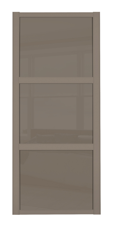 Shaker Wideline, stone grey framed, cappuccino glass/cappuccino glass/cappuccino glass door