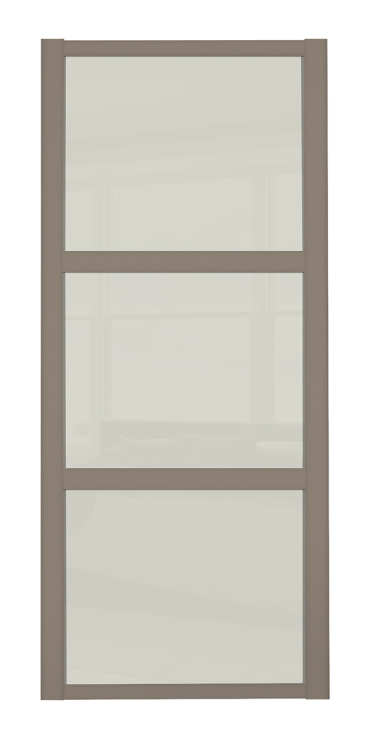 Shaker Wideline, stone grey framed, arctic white glass/arctic white glass/arctic white glass door