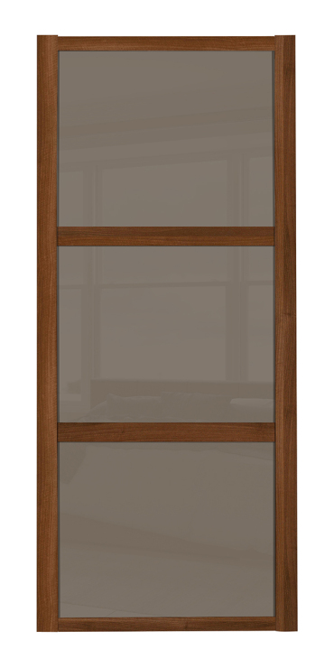 Shaker Wideline, walnut framed, cappuccino glass/cappuccino glass/cappuccino glass door