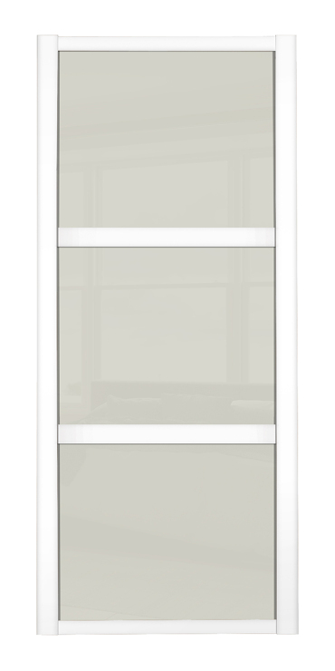 Shaker Wideline, white framed, arctic white glass/arctic white glass/arctic white glass door