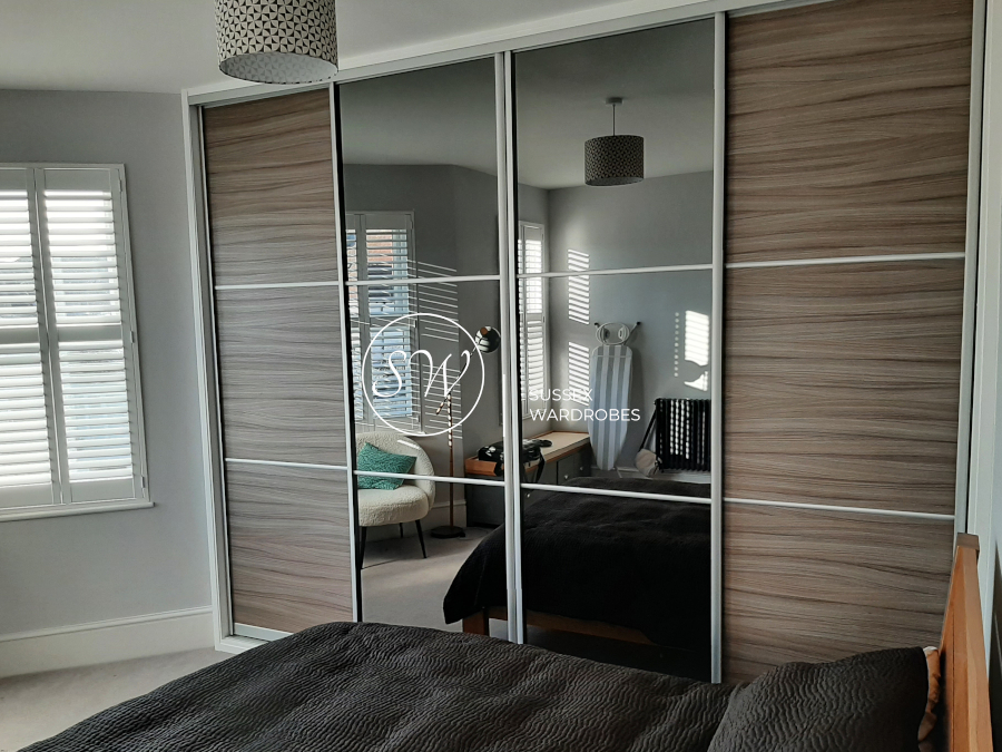 Photograph of a large built-in wardrobe in Hove
