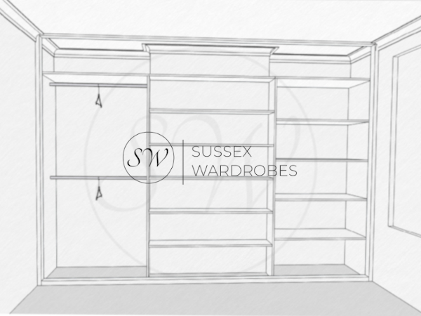 Our CAD drawing of the new wardrobe interior