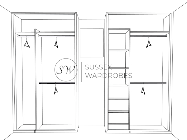 Our CAD drawing of the new wardrobe interiors